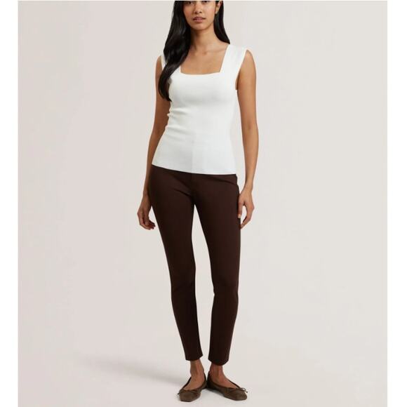 Ted Baker Ivory Square Neck Sleeveless Knit Top Size US 8 - Picture 9 of 9